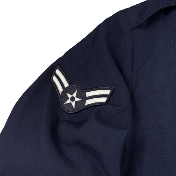 Air Force Men's Bomber Jacket w/ Liner Blue Wool Blend Size Medium USAF Zip - Picture 2 of 7